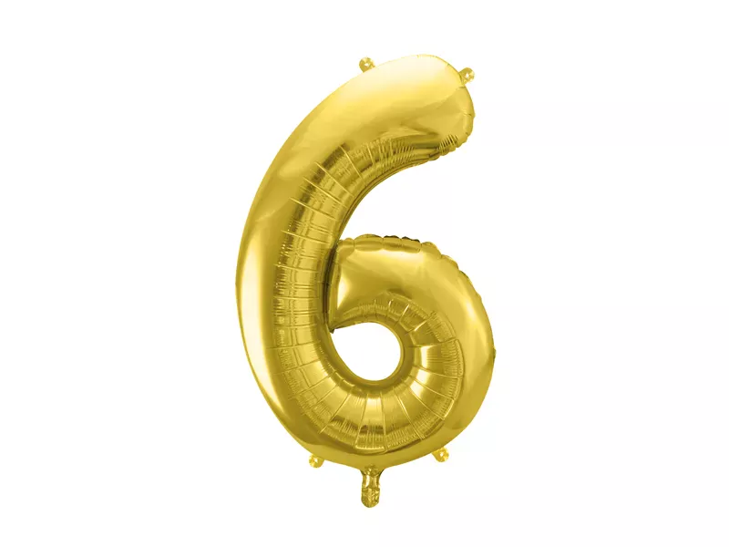 Party Deco 28 inch Gold number 6 Foil Balloon