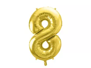 Party Deco 28 inch Gold number 8 Foil Balloon