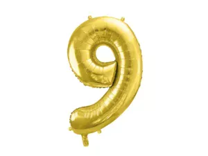 Party Deco 28 inch Gold number 9 Foil Balloon