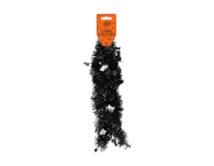 2m Black Halloween Tinsel Garland