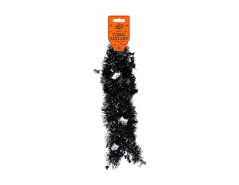 2m Black Halloween Tinsel Garland