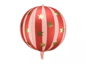 Party Deco 20 inch Starry Red Ball Sphere Foil Balloon