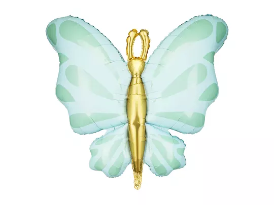 Party Deco 28 inch Mint Butterfly Foil Balloon