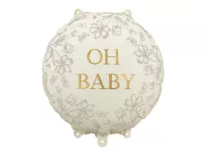 Party Deco 14 inch Oh Baby Round Foil Balloon