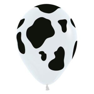 Sempertex 12 inch White Cow Print Latex Balloons (25pk)