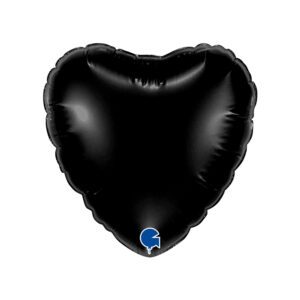 Grabo 4 inch Black Heart Mini Foil Balloon (Air-Filled)