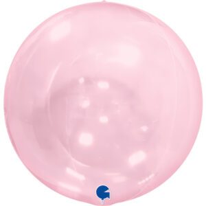 Grabo 15 inch Globe Transparent Pink 4D Foil Balloon