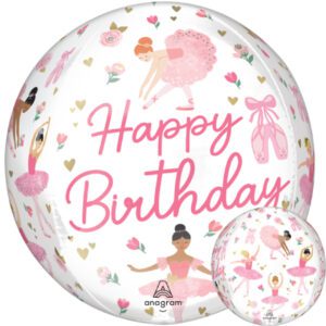 Anagram 16 inch Birthday Ballerina Orbz Foil Balloon