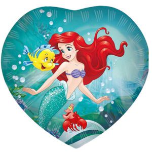 Official 18 inch Curious Princess Ariel Heart Shaped Foil Balloon