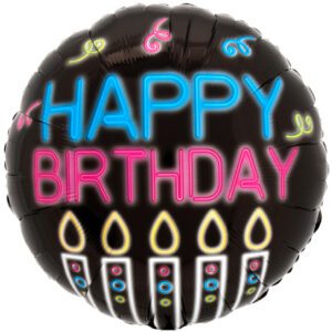 Anagram 18 inch Neon Happy Birthday Foil Balloon