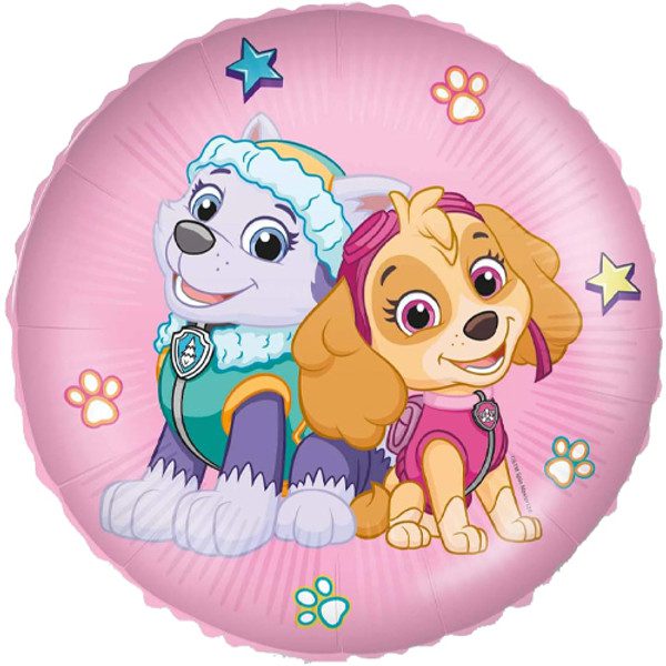 Official 18 inch Paw Patrol Everest & Skye Round Foil Balloon