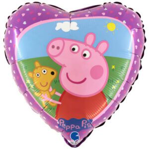 Grabo 18 inch Peppa Pig Teddy Heart Shaped Foil Balloon