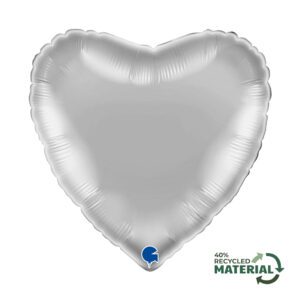 Grabo 18 inch Silver Heart Foil Balloon