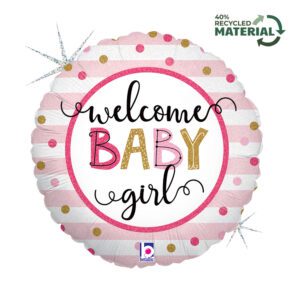Grabo 18 inch Baby Girl Stripes Foil Balloon