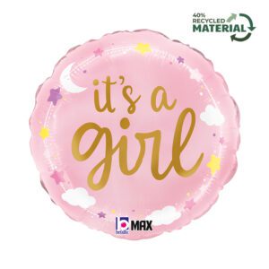 Grabo 18 inch It's A Girl Stars & Clouds Foil Balloon