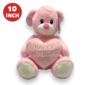 10 inch Happy Mothers Day Pink Bear With Heart