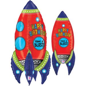 Grabo 36 inch Birthday Blasting Rocket Foil Balloon