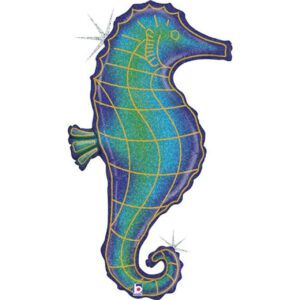 Grabo 36 inch Glitter Seahorse Holographic Foil Balloon