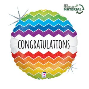 Grabo 18 inch Chevron Congratulations Foil Balloon
