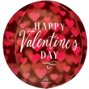 Anagram 15 inch Happy Valentine's Day Romantic Glow Heartz Orbz Foil Balloon