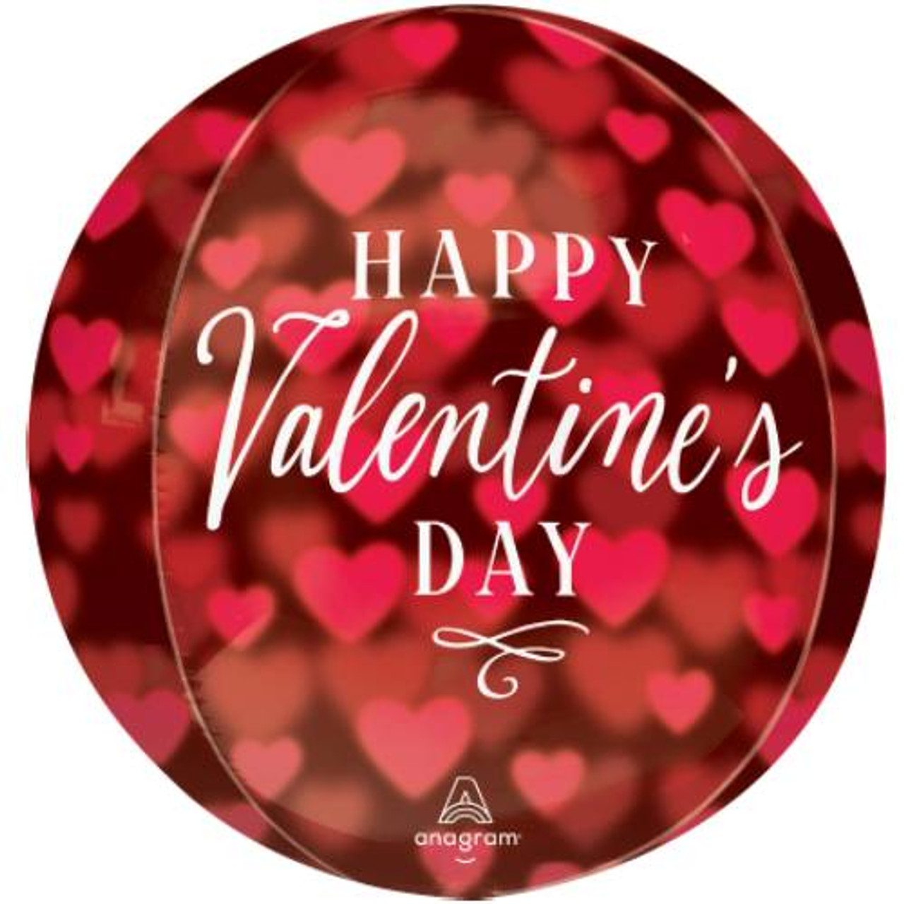 Anagram 15 inch Happy Valentine's Day Romantic Glow Heartz Orbz Foil Balloon