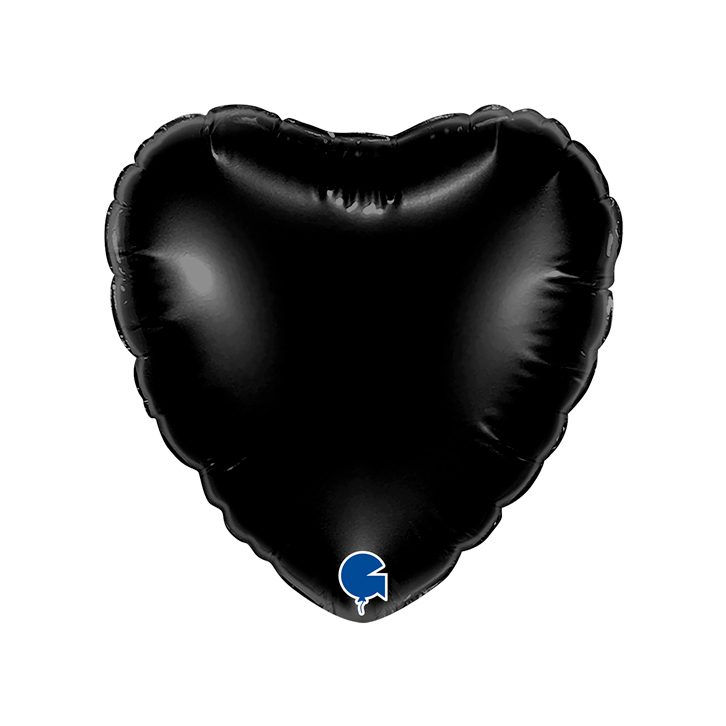 Grabo 4 inch Black Heart Mini Foil Balloon (Air-Filled)