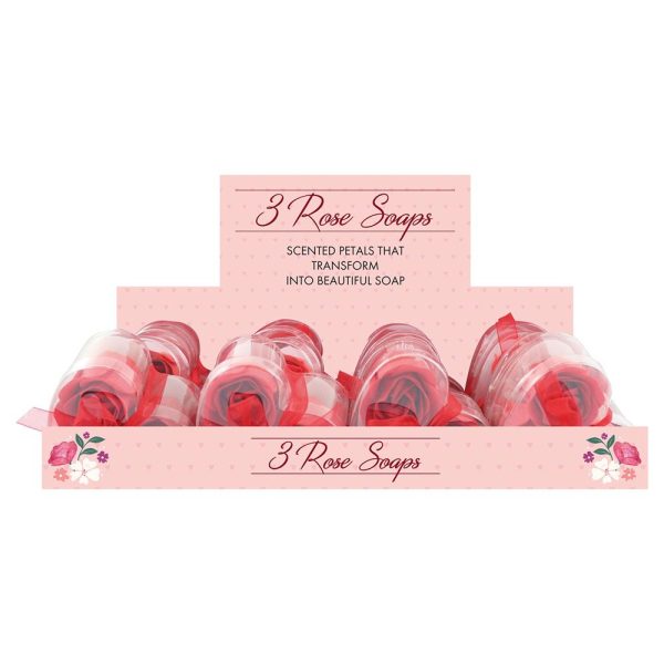 3 Piece Rose Soaps 16 Pack
