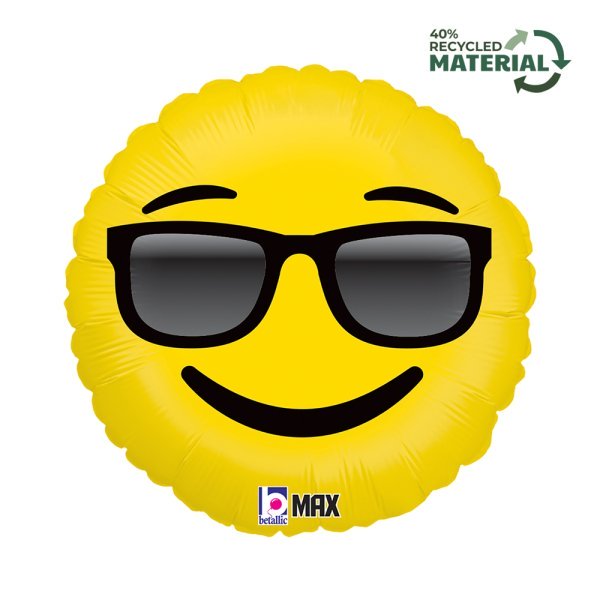 Grabo 18 inch Smiling Emoji SunGlasses Foil Balloon