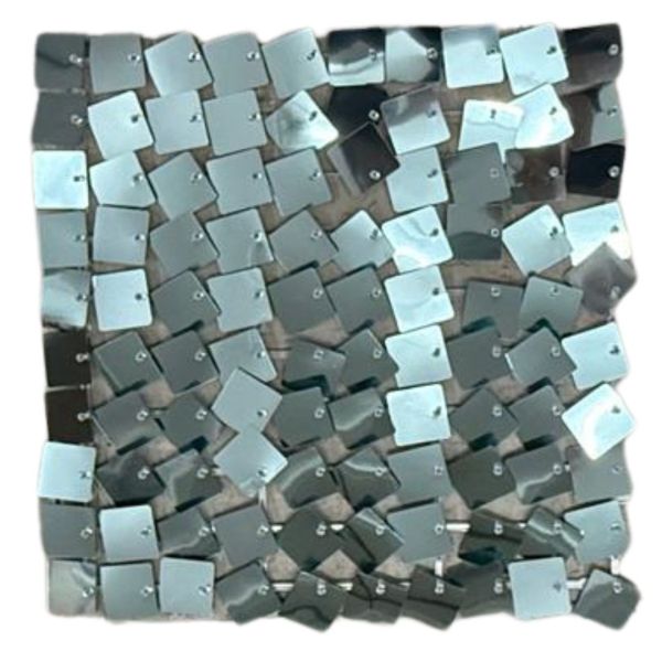 New Sequin Wall Panel Metallic Ice Blue Squares-Upgraded Connectors