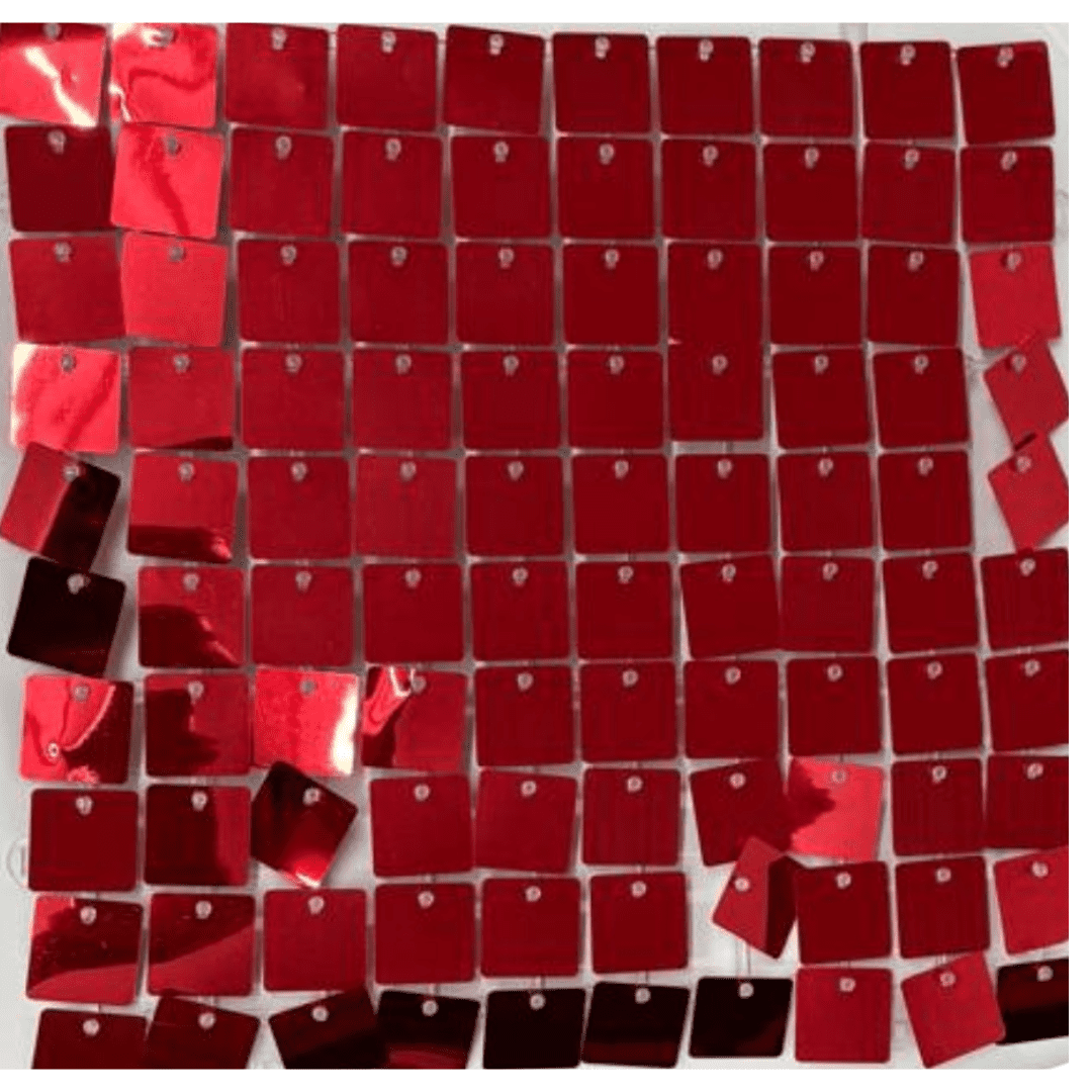 New Sequin Wall Panel Metallic Red Squares-Upgraded Connectors