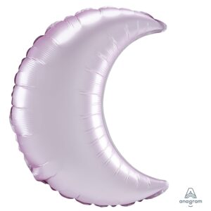 Anagram 35 inch Pastel Pink Satin Crescent Moon Foil Balloon (3pk)