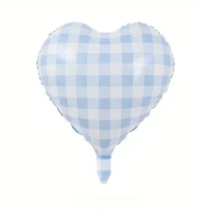 18 inch Blue Grid Heart Foil Balloon