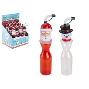 Christmas Character Santa Snowman Reusable Drinking Bottle (2pk)