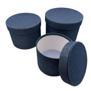 Dark Blue Textured Hat Boxes