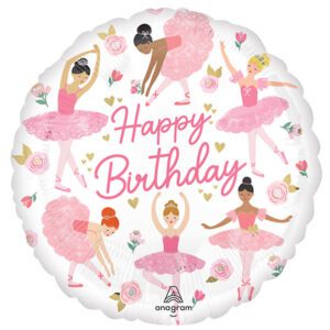 Anagram 18 inch Happy Birthday Ballerina Girl Foil Balloon