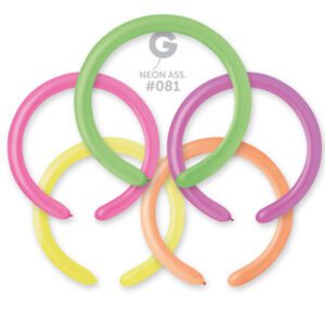 Gemar Neon Assorted #081 2" Modelling Latex Balloons