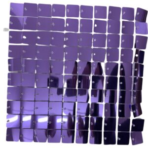 New Sequin Wall Panel Metallic Dark Purple Squares-Upgraded Connectors