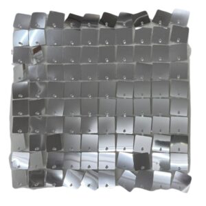 New Sequin Wall Panel Metallic Silver Squares-Upgraded Connectors