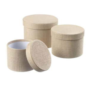 Oasis Set Of 3 Natural Textured Hat Boxes
