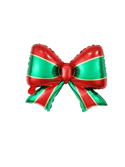 B4U Red & Green Christmas Bow Foil Balloon 21 × 27 inch (Air Fill & Helium)
