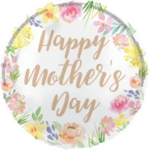 Unique 18 inch Happy Mother's Day Pastel Flowers Foil Balloon