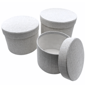 White Textured Hat Boxes