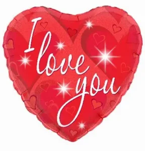 Oaktree 18 inch I Love You Sparkles Holographic Foil Balloon