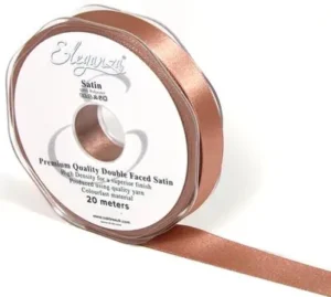 Eleganza Deep Rose Gold 15mm x 20m Satin Ribbon