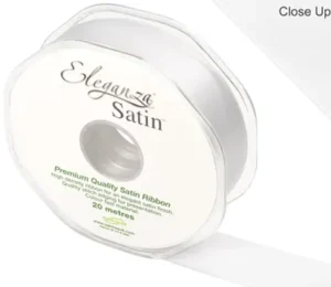 Eleganza White 25mm x 20m Satin Ribbon