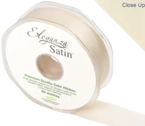 Eleganza Cream 25mm x 20m Satin Ribbon