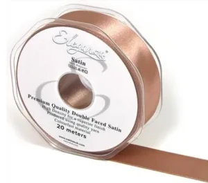 Eleganza Deep Rose Gold 25mm x 20m Satin Ribbon