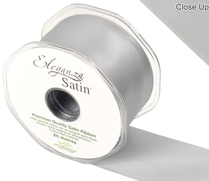 Eleganza Silver 50mm x 20m Satin Ribbon