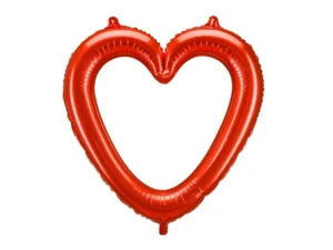 Party Deco 29 inch Red Outline Heart Shaped Foil Balloon