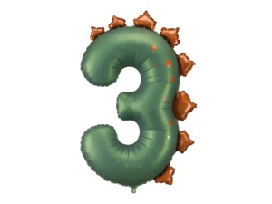Party Deco 36 inch Dinosaur Number 3 Foil Balloon